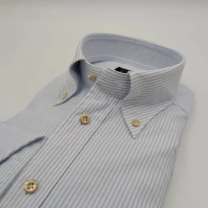 Button Down Shirt Comfort Flex Stripes Blue