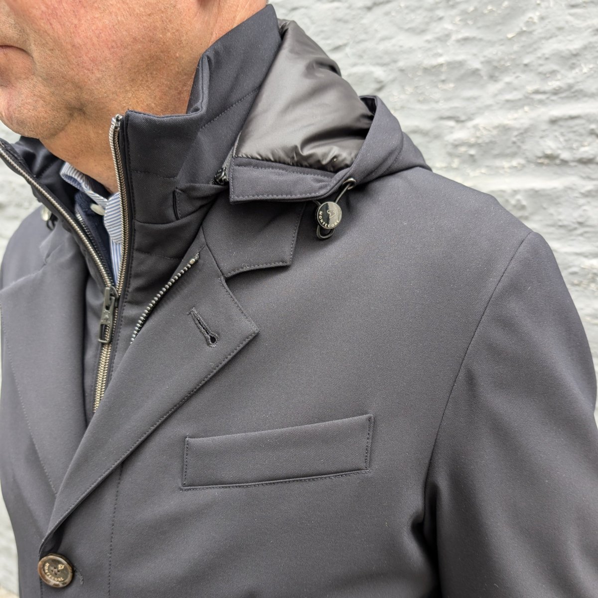 Light Down Jacket Removable Hoodie Blu - Afbeelding 6